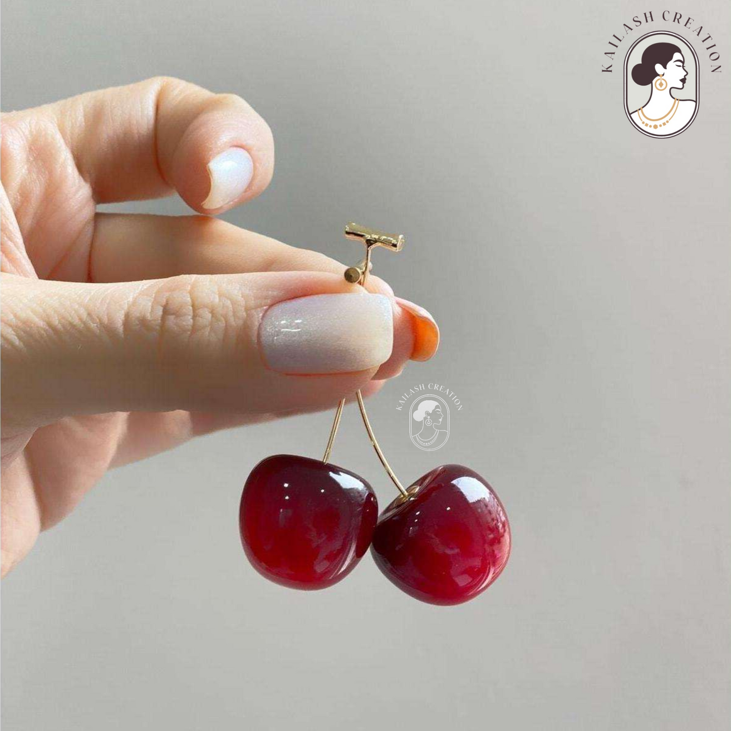 Cute Red Cherry Drop Earrings β Gold Dangle Fruit Style for Women & Girls