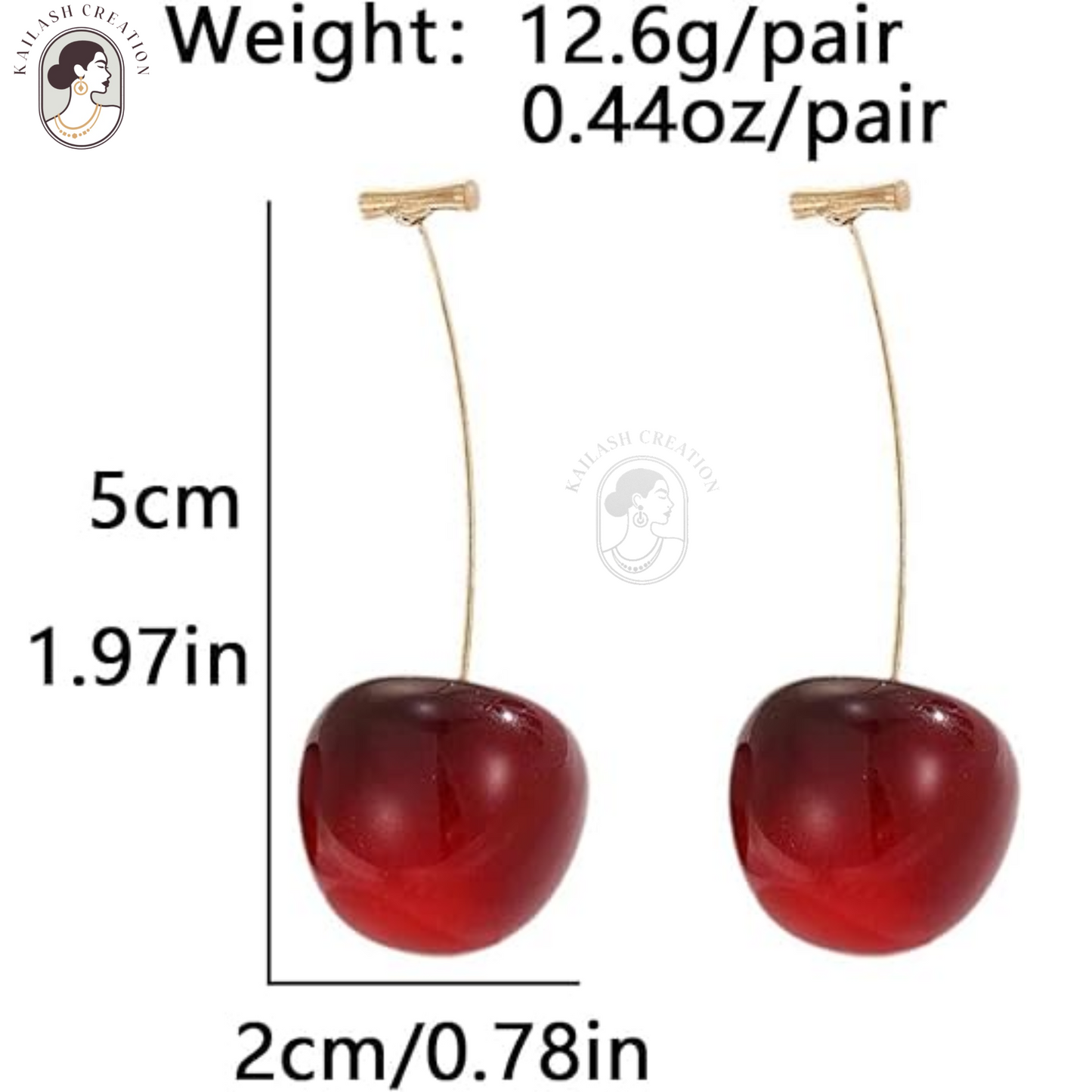 Cute Red Cherry Drop Earrings β Gold Dangle Fruit Style for Women & Girls