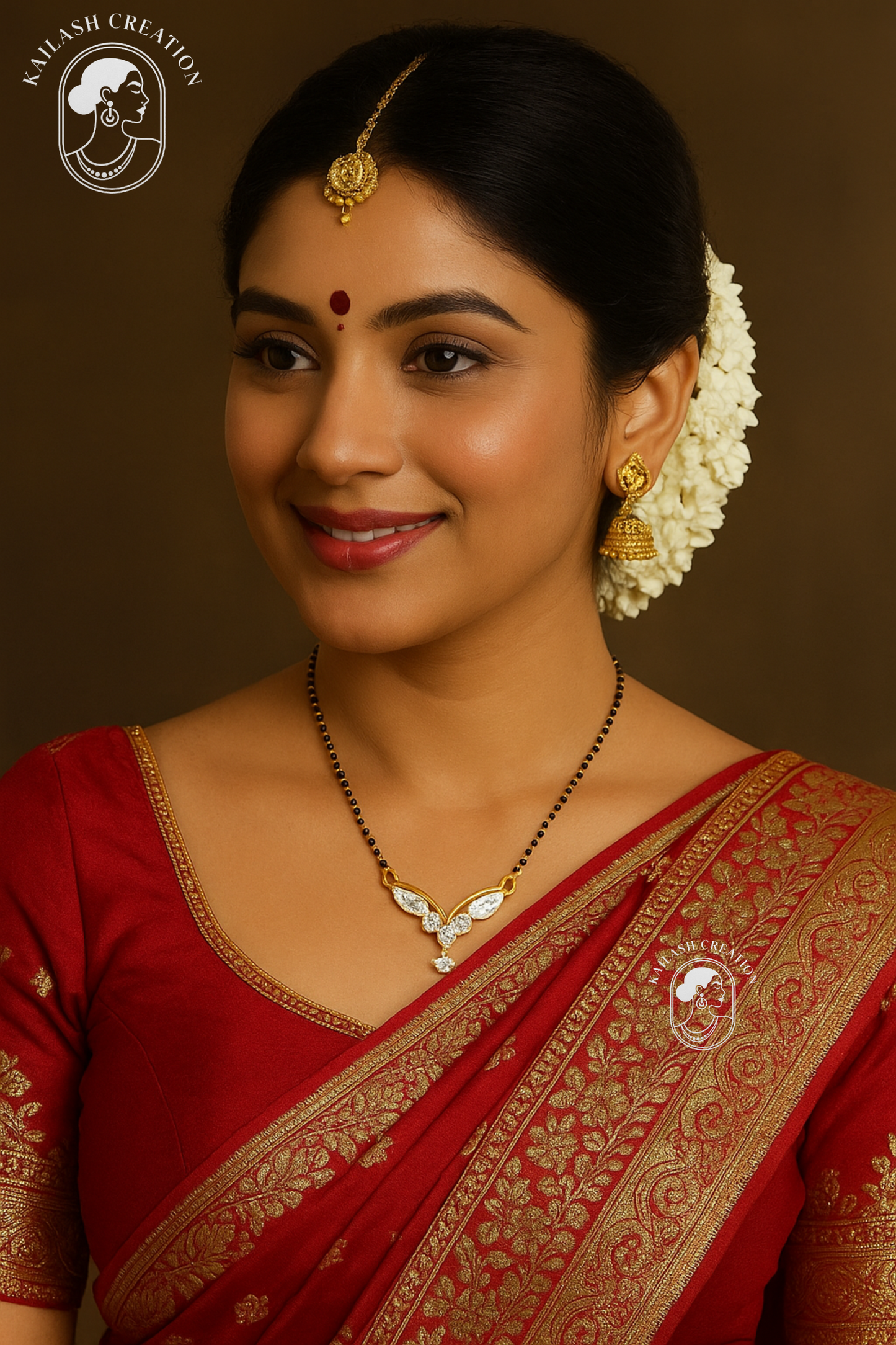 American Diamond Butterfly Pendant Mangalsutra for Women