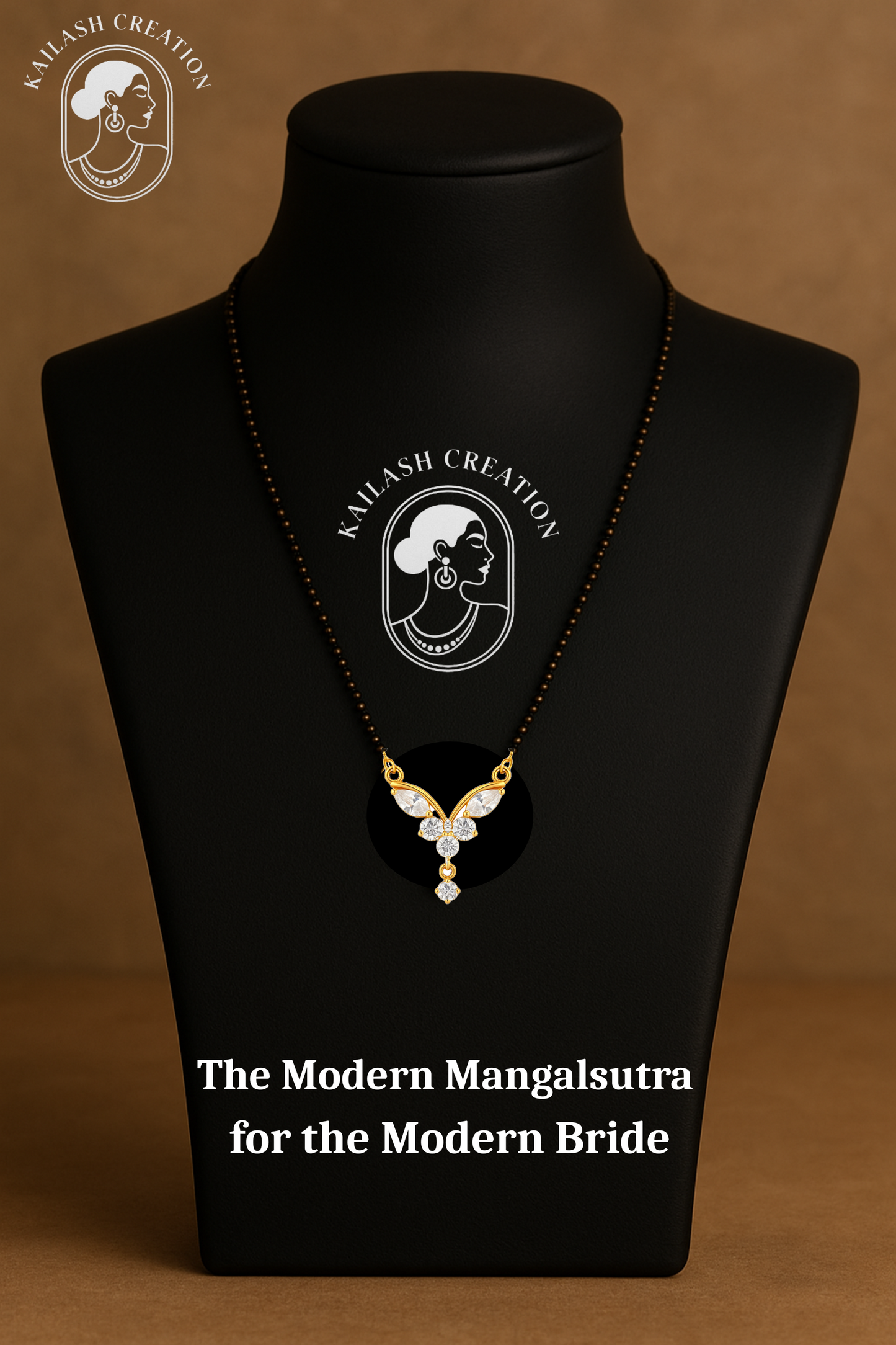 American Diamond Butterfly Pendant Mangalsutra for Women