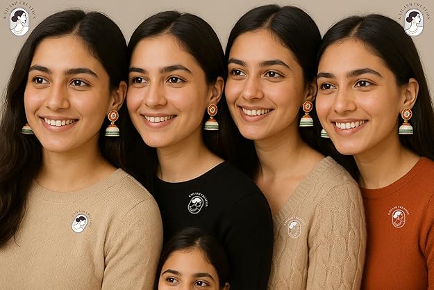 Indian Flag Tricolored Tiranga Jhumki Earrings for Teen Girls