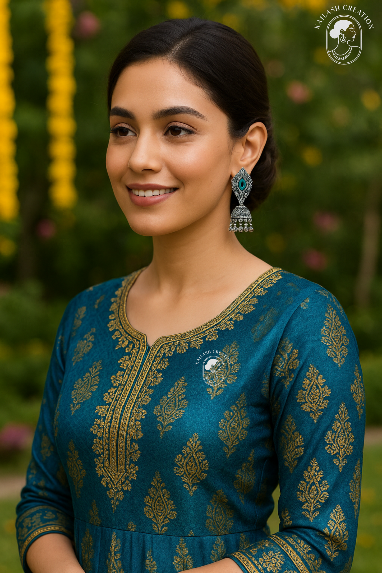 Peacock Feather Janmashtami Special Jhumki Earrings for Women
