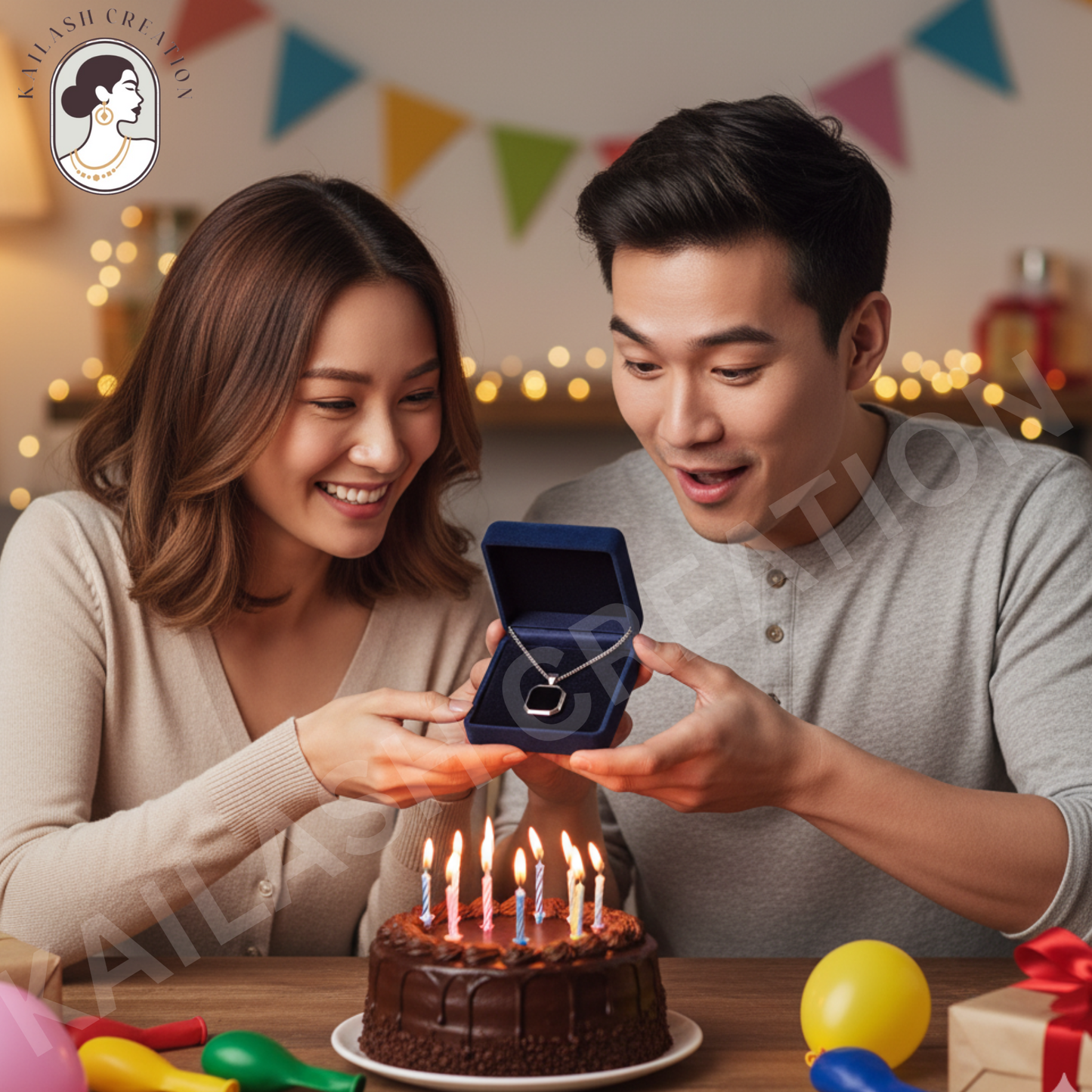 Anti Tarnish Stainless Steel Black Geometric Pendant Chain for Men and Boys