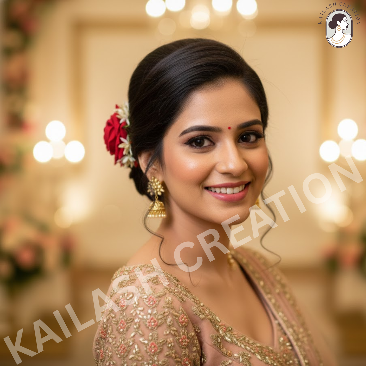 Red Fabric Rose Flower Hair Clip for Women and Girls stylish