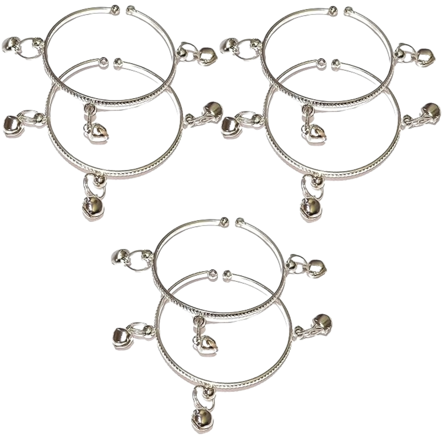 Silver Plated Adjustable Ghungroo Kada Bracelet for NewBorn and Toddler