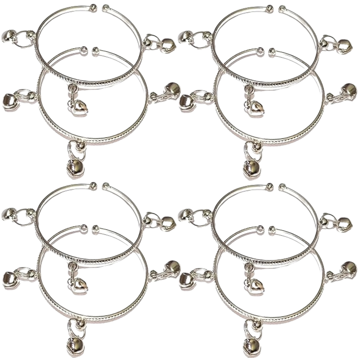Silver Plated Adjustable Ghungroo Kada Bracelet for NewBorn and Toddler