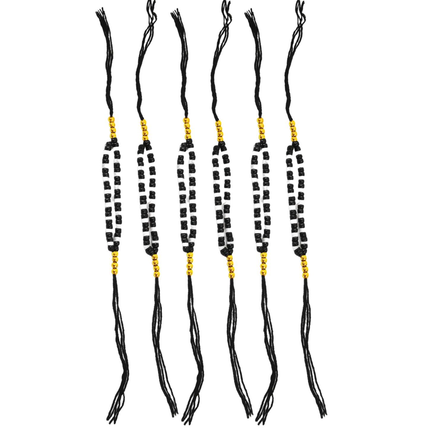 Black & White Beads Nazar Thread Bracelet for NewBorn and Toddler