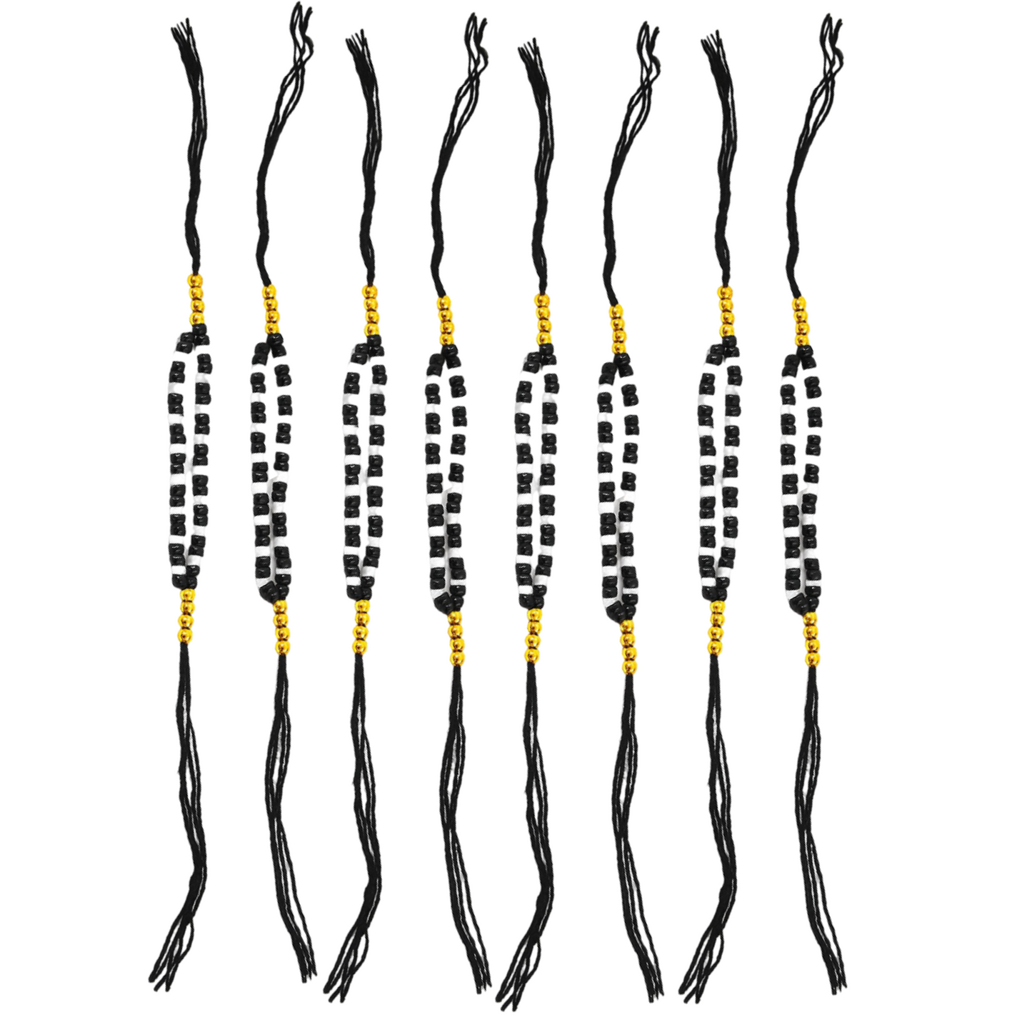 Black & White Beads Nazar Thread Bracelet for NewBorn and Toddler