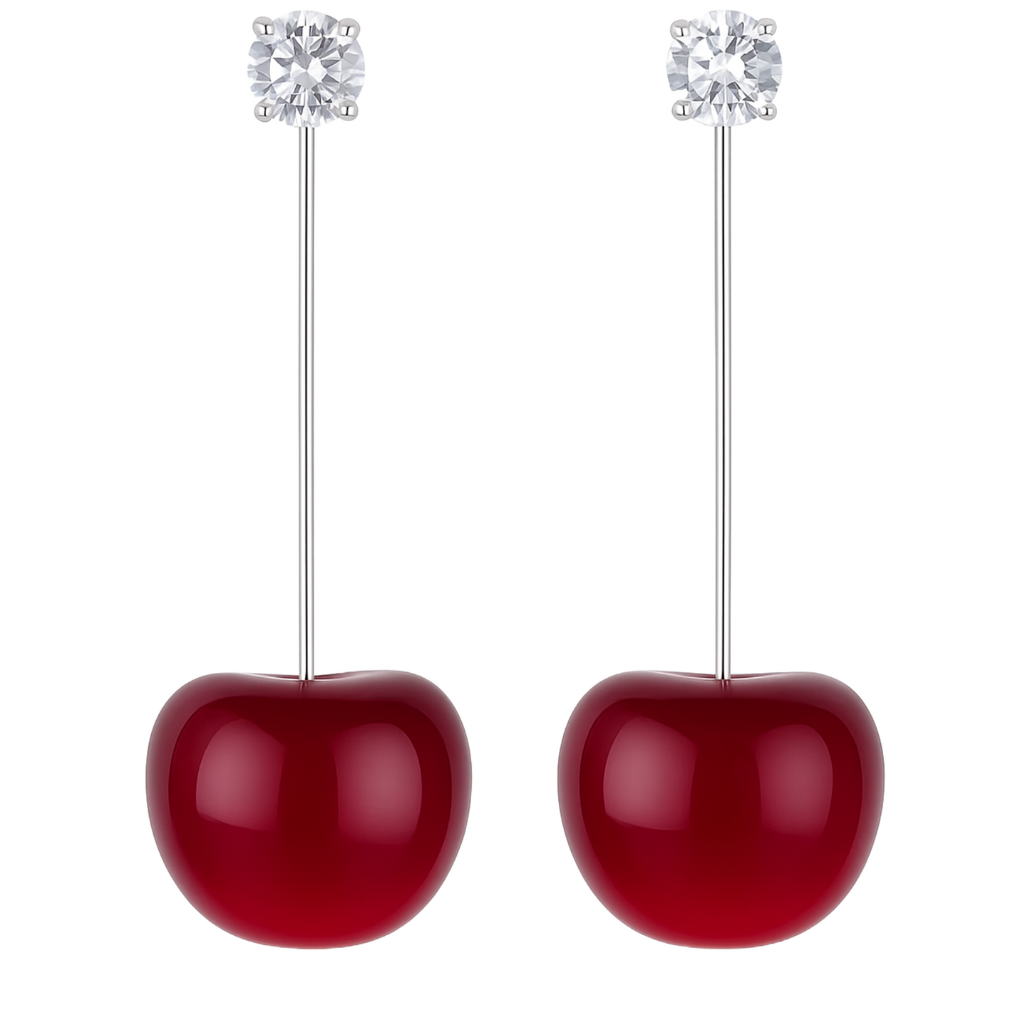 Cute Red Cherry Drop Earrings β Gold Dangle Fruit Style for Women & Girls