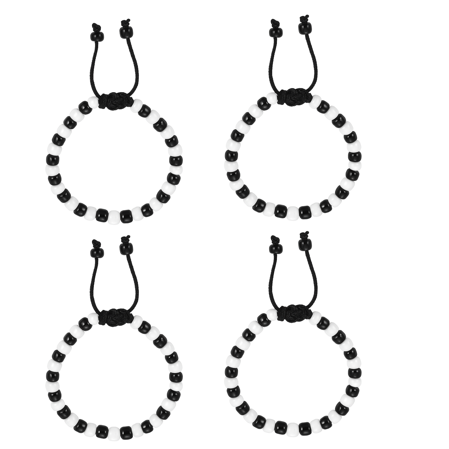 Adjustable Black & White Beads Thread Baby Nazariya Bracelets