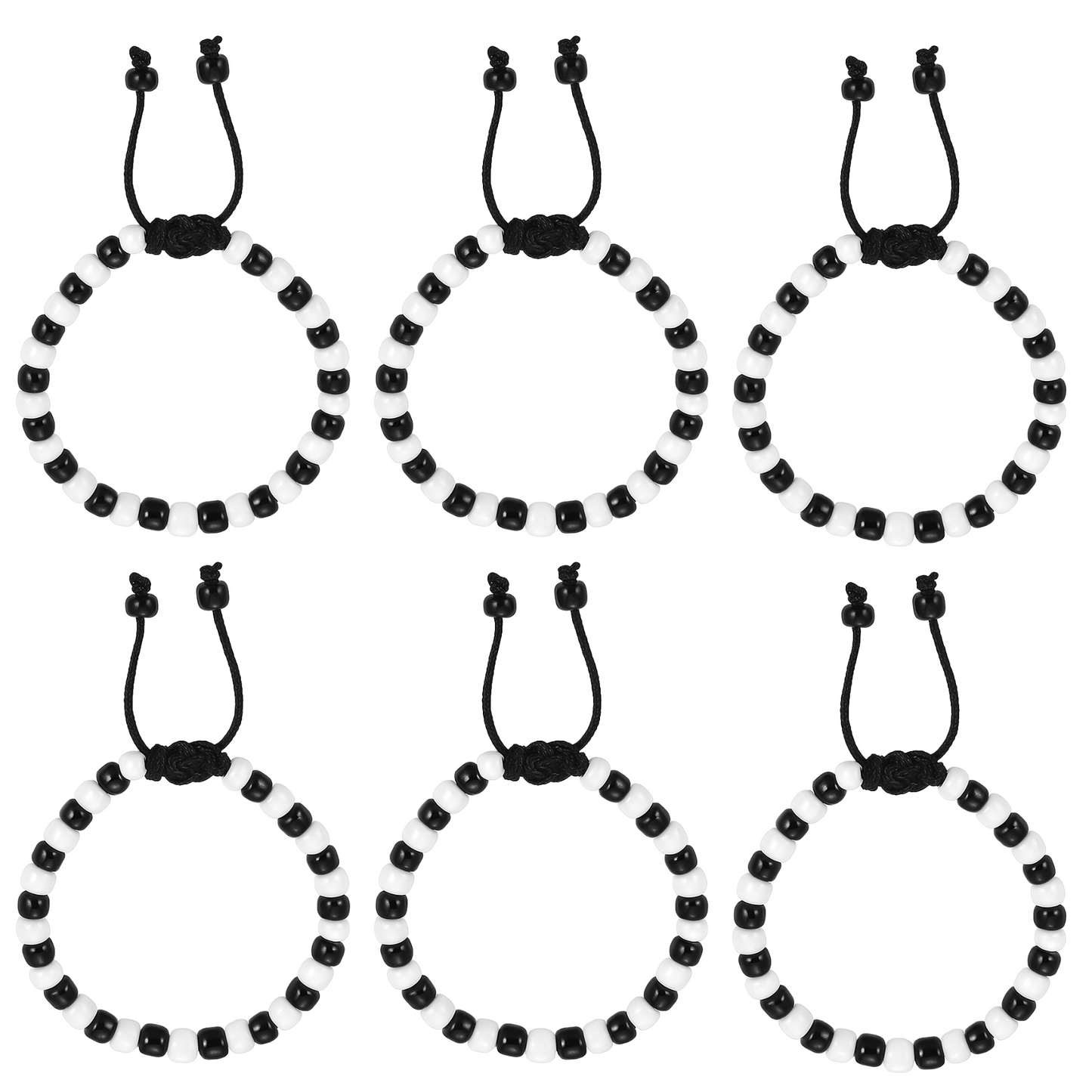 Adjustable Black & White Beads Thread Baby Nazariya Bracelets