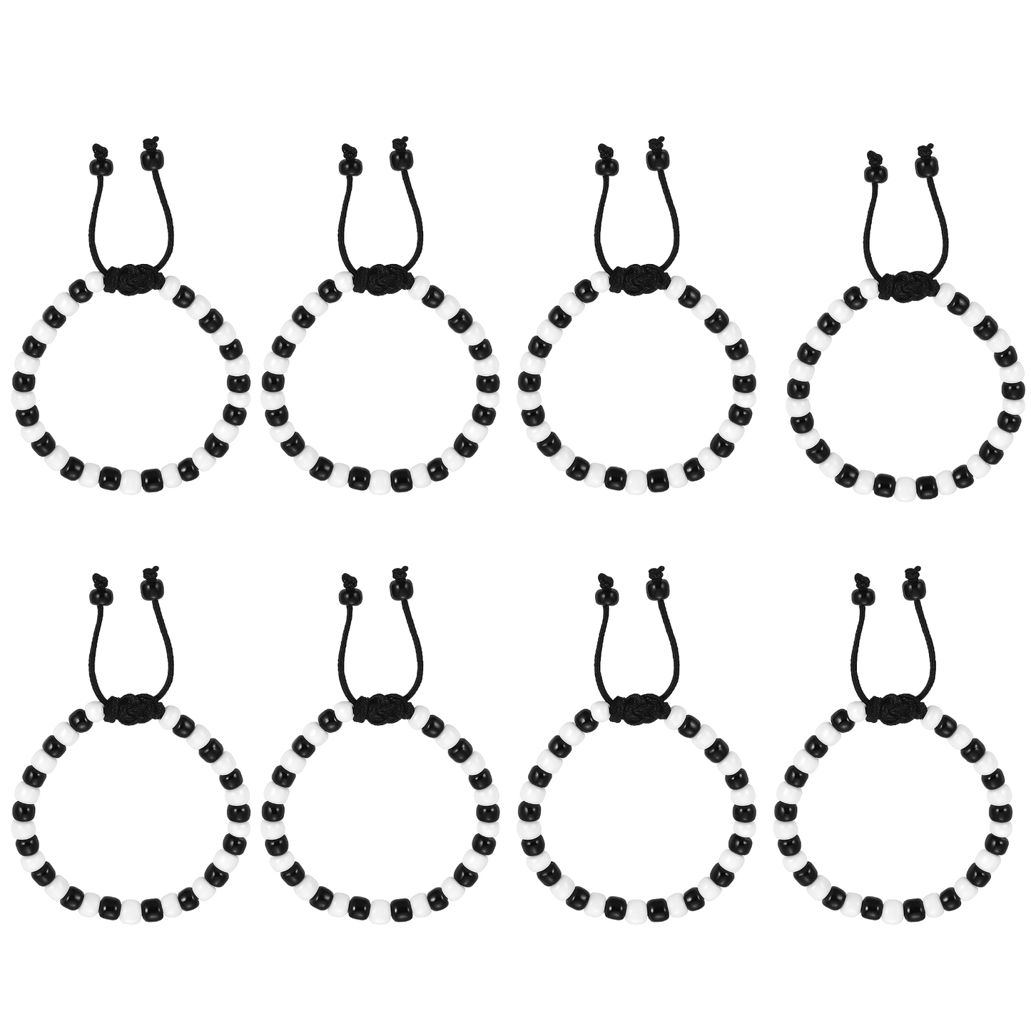 Adjustable Black & White Beads Thread Baby Nazariya Bracelets