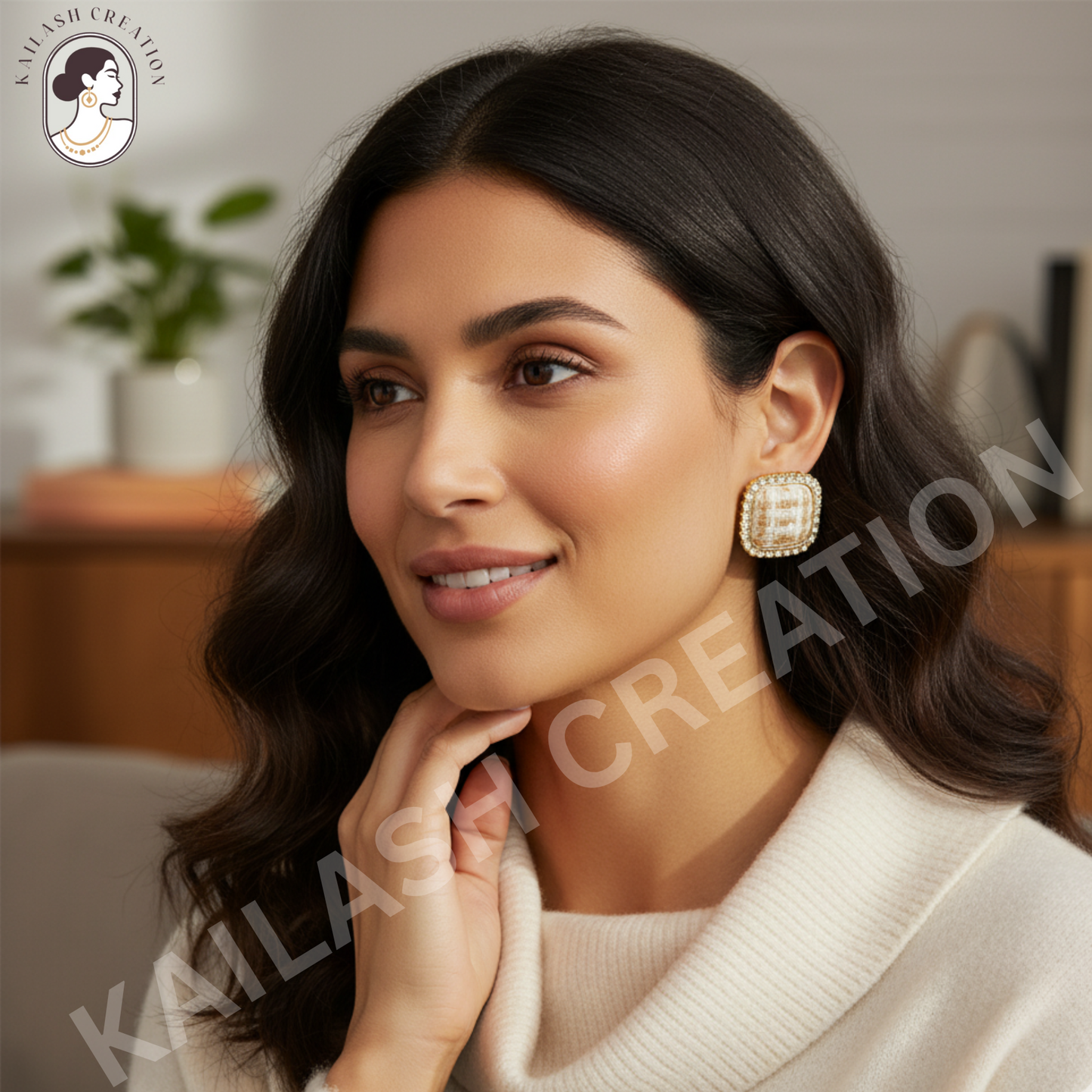 Vintage Diamond Romantic Korean Geometric Earrings for Women