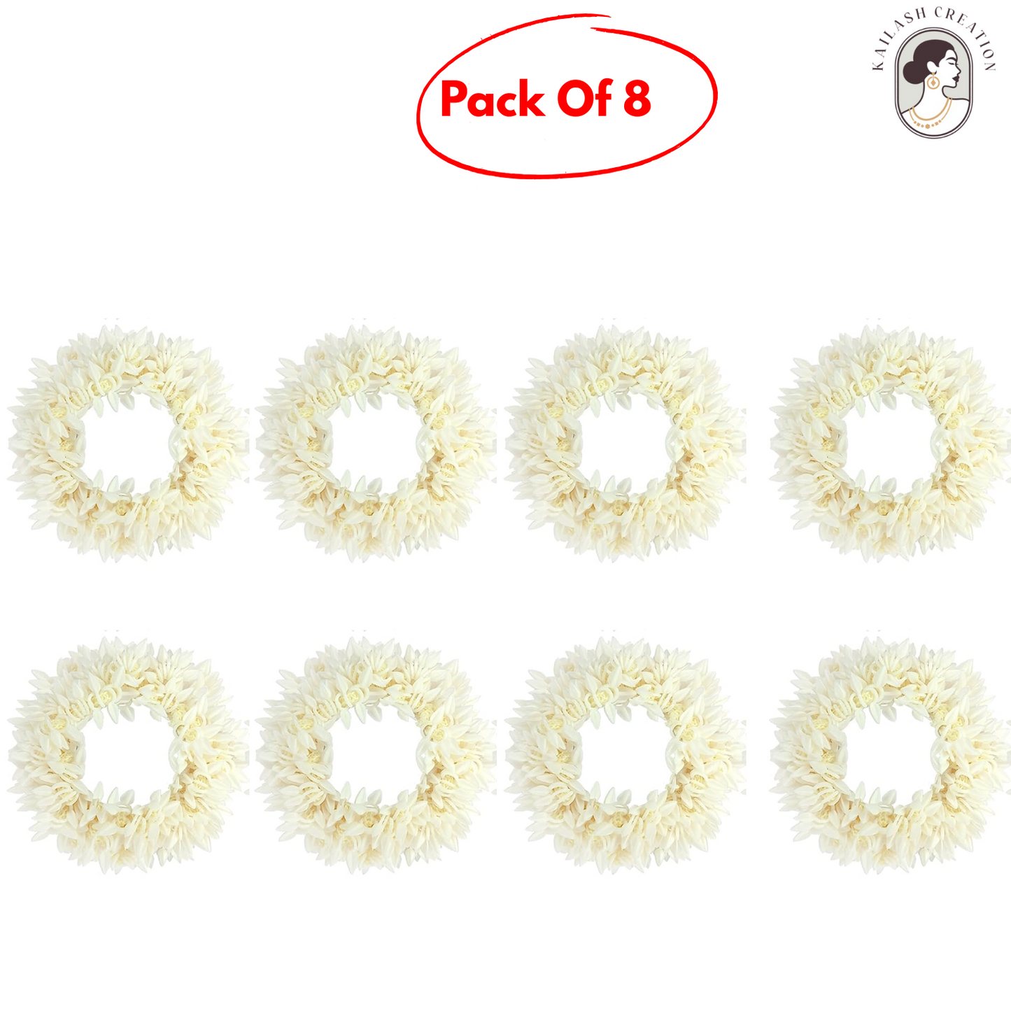 Artificial Mogra Gajra with Scented Jasmine Flower for Hair Bun & Braids