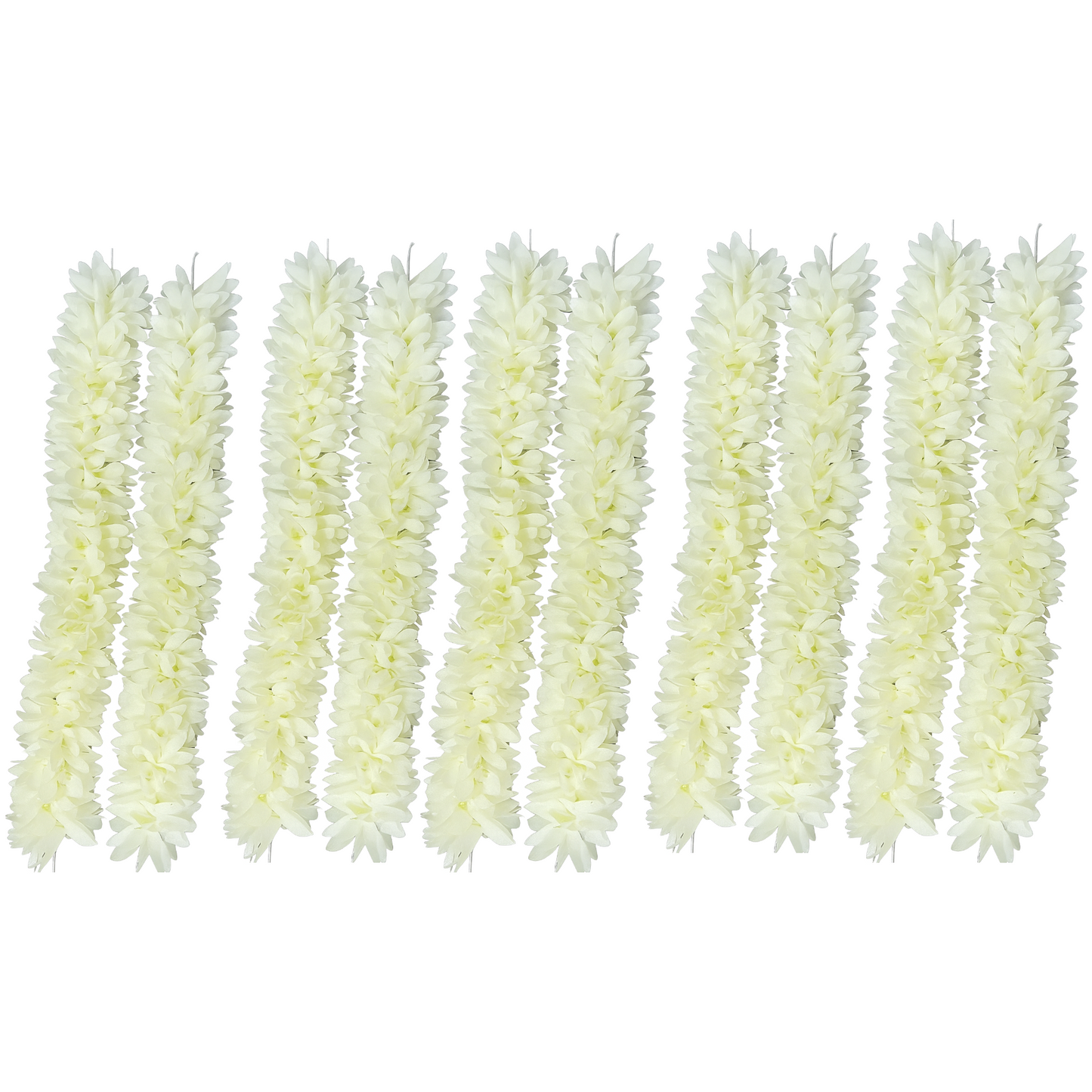 Reusable Artificial Mogra Flower Hair Gajra for Women - Off White - 15 Inches