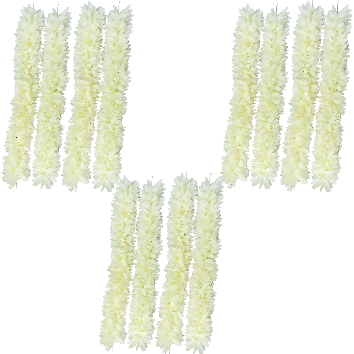 Reusable Artificial Mogra Flower Hair Gajra for Women - Off White - 15 Inches