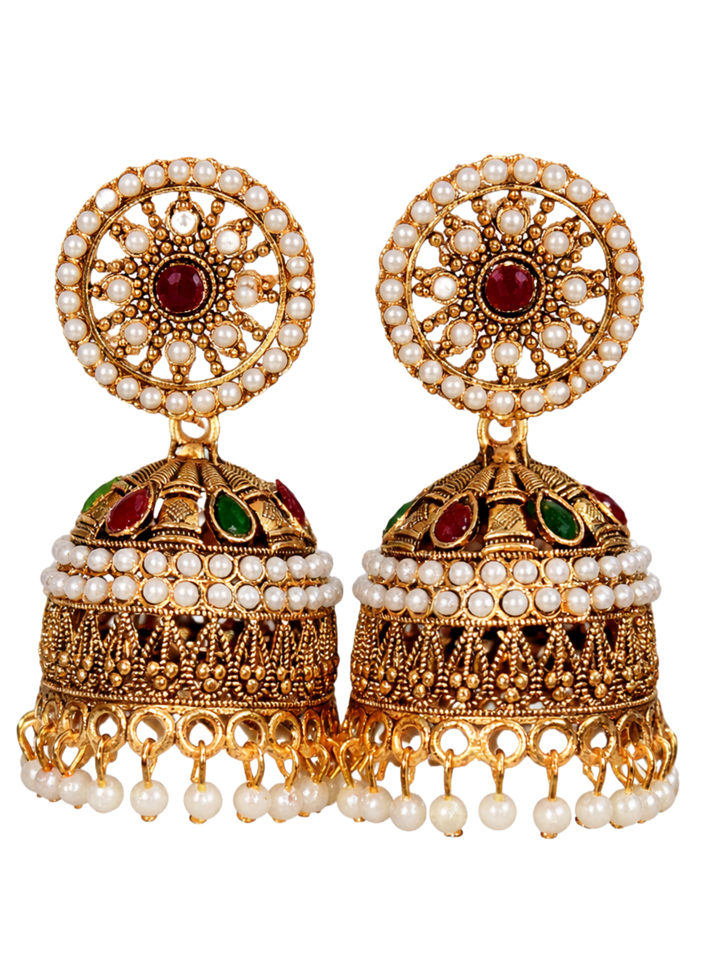Rajwadi Pearl Jhumka Earrings for Women Stylish