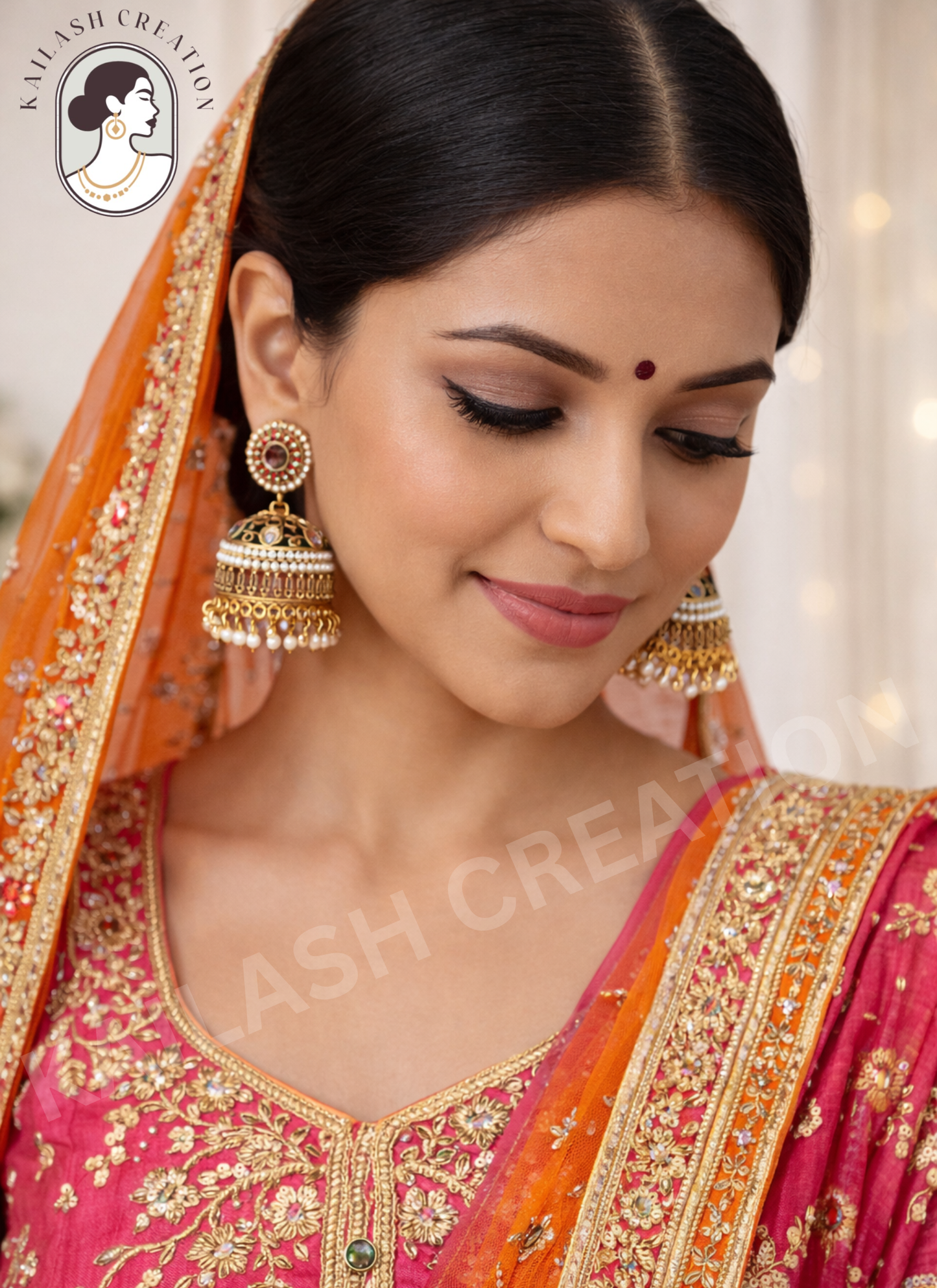 Rajwadi Pearl Jhumka Earrings for Women Stylish