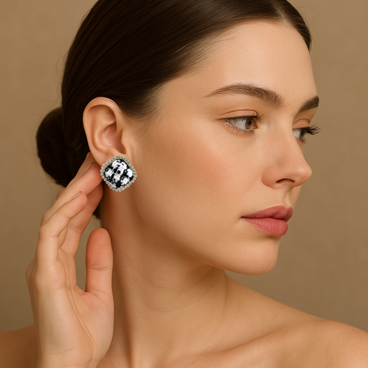 Vintage Diamond Romantic Korean Geometric Earrings for Women