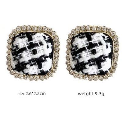 Vintage Diamond Romantic Korean Geometric Earrings for Women