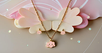 Cute Cloudy Smiles Necklace & Matching Earrings for Girls