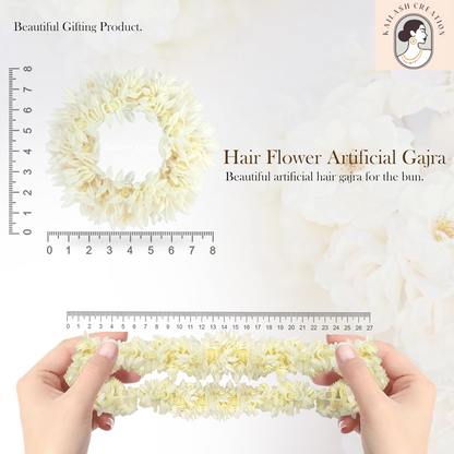 Artificial Mogra Gajra with Scented Jasmine Flower for Hair Bun & Braids