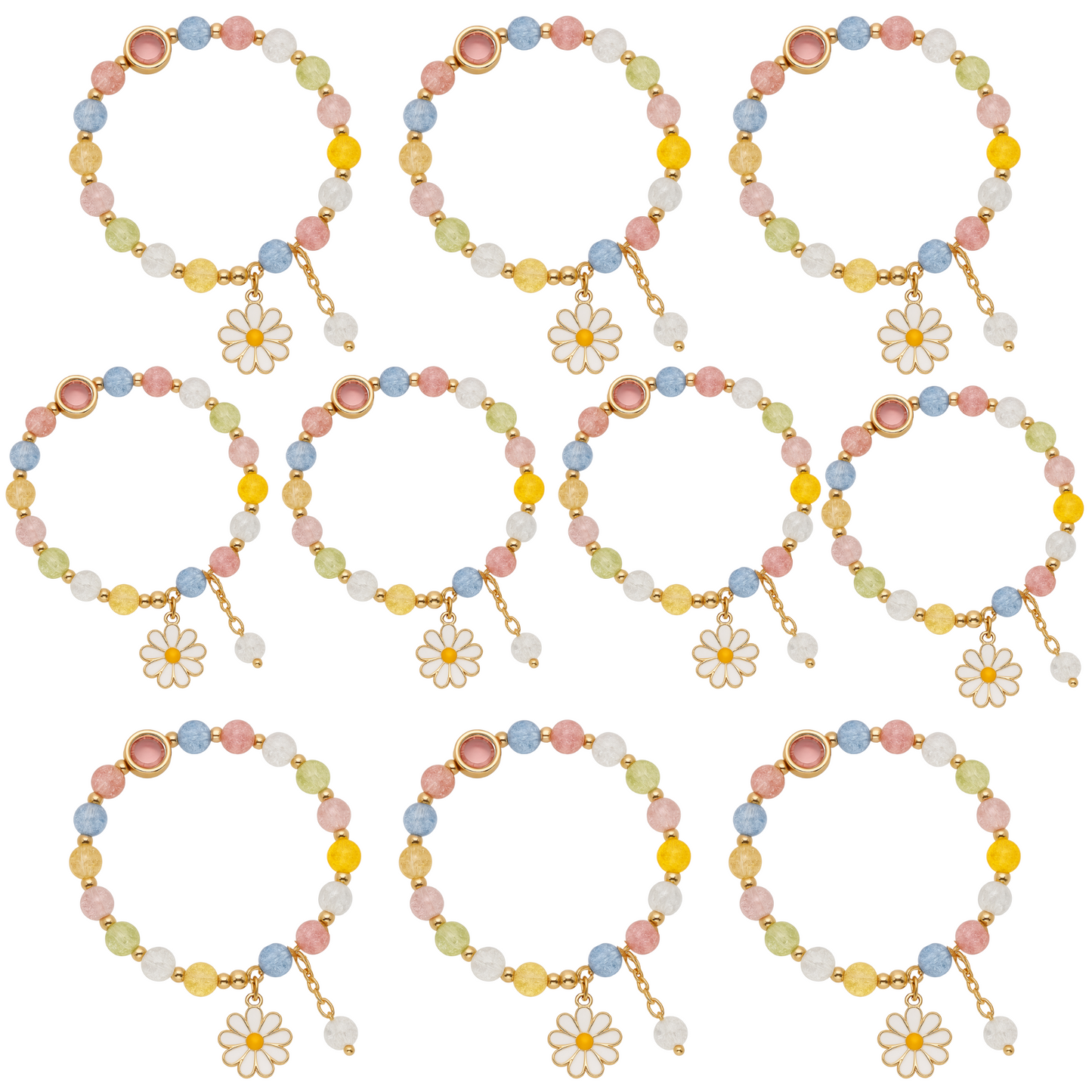Beaded Flower Charm Bracelet for Girls & Women Stylish for Kids, Women & Gift Pack