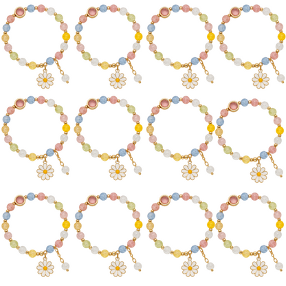 Beaded Flower Charm Bracelet for Girls & Women Stylish for Kids, Women & Gift Pack