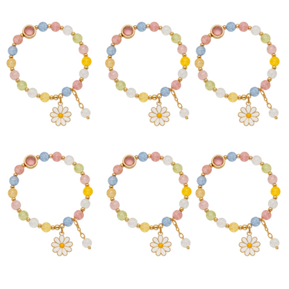 Beaded Flower Charm Bracelet for Girls & Women Stylish for Kids, Women & Gift Pack