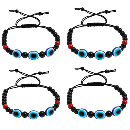 Black 3 Evil Eye Bracelet Beads Set for Men, Women, Boys & Girls