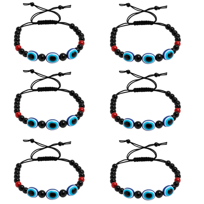 Black 3 Evil Eye Bracelet Beads Set for Men, Women, Boys & Girls