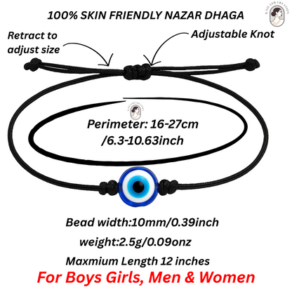 Set of Handmade Adjustable Black Thread Nazariya Bracelet for Protection and Good Luck (Copy)