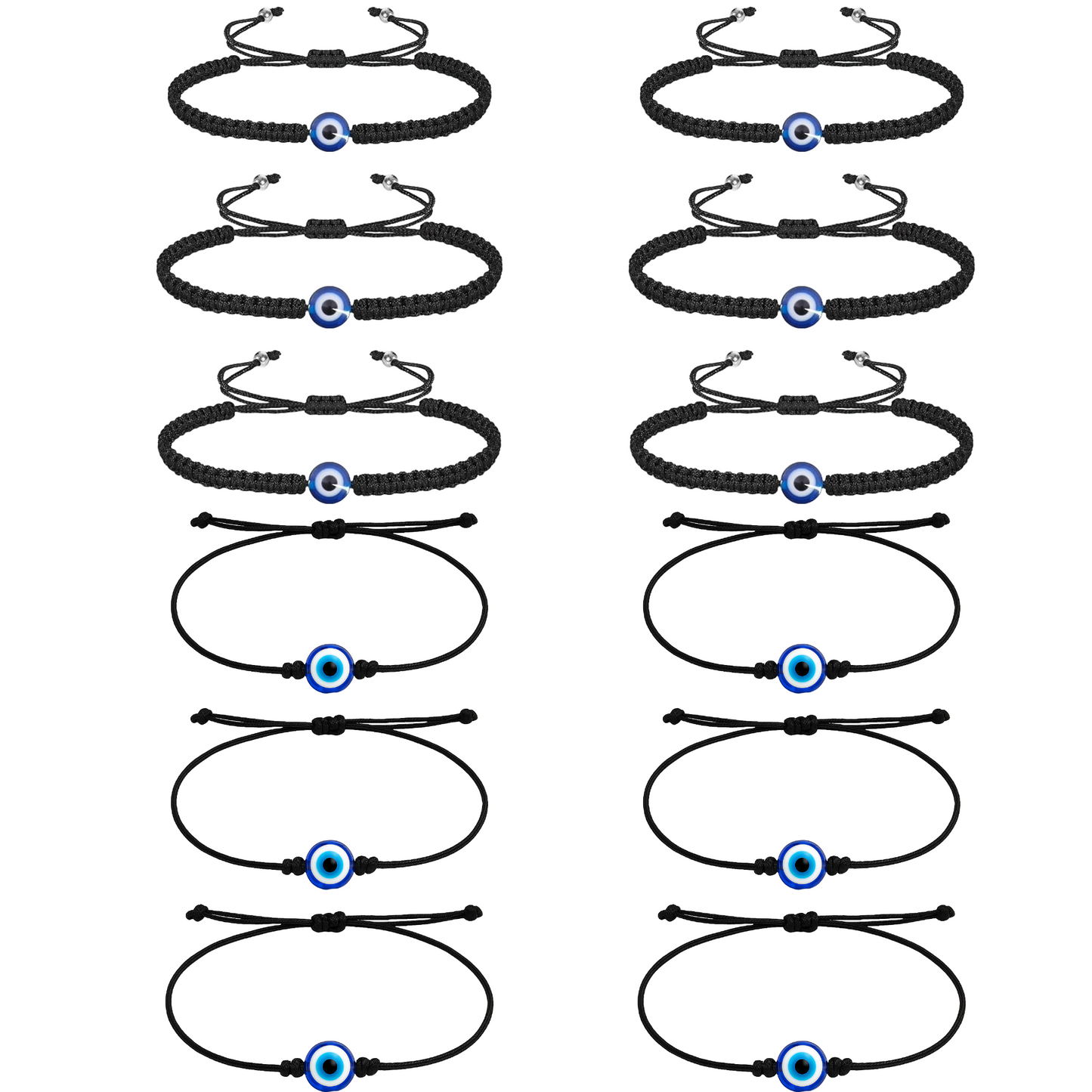 Set of Handmade Adjustable Black Thread Nazariya Bracelet for Protection and Good Luck (Copy)