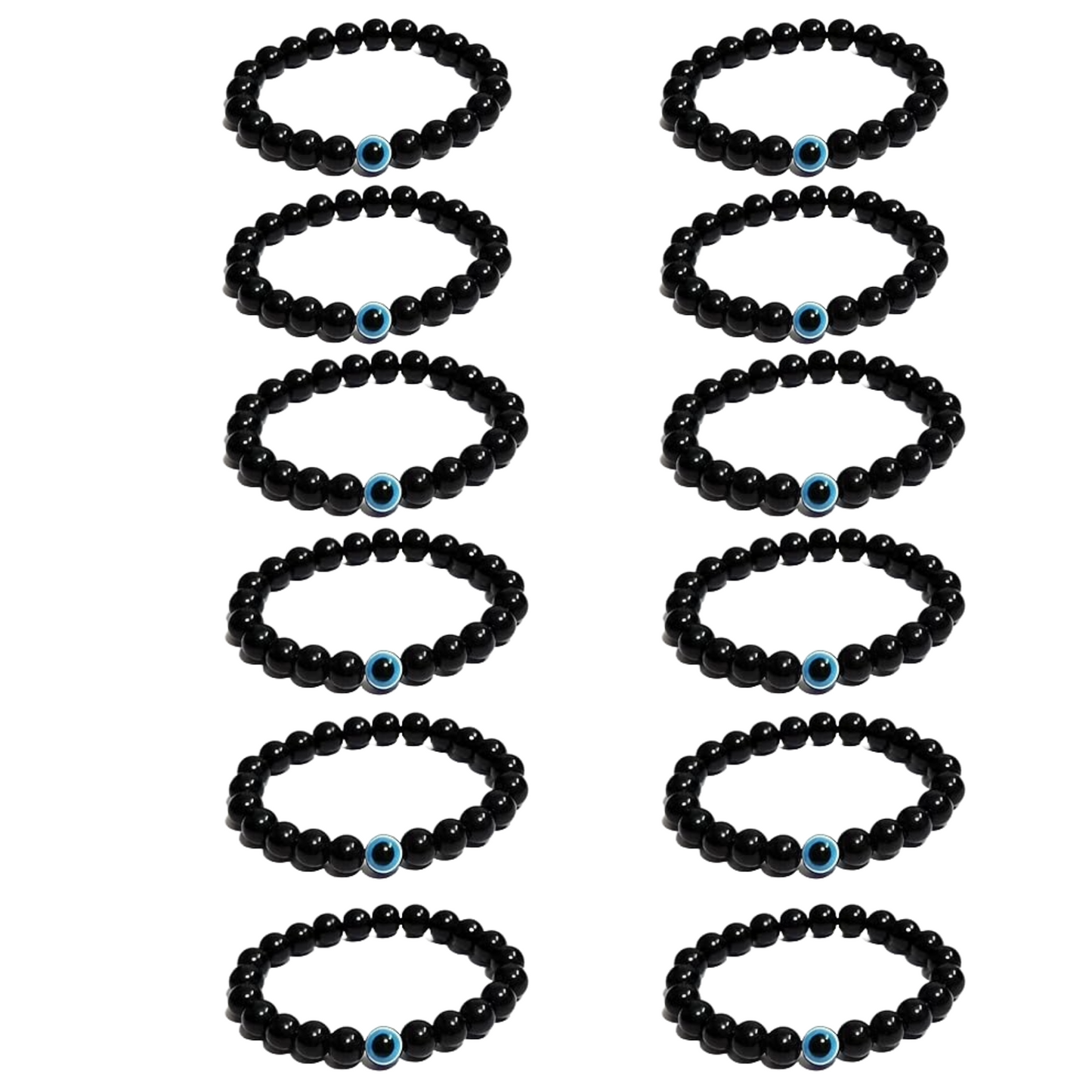 Black Evil Eye Bracelet Beads Set for Men & Women