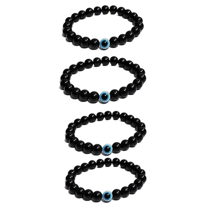 Black Evil Eye Bracelet Beads Set for Men & Women