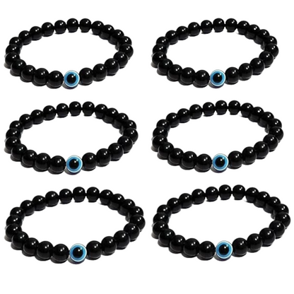 Black Evil Eye Bracelet Beads Set for Men & Women