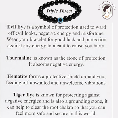 Black Evil Eye Bracelet Beads Set for Men & Women