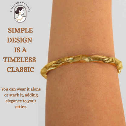 Stretchable Gold Plated Bracelet for Women
