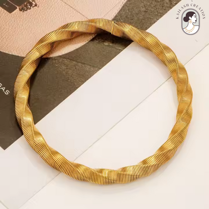 Stretchable Gold Plated Bracelet for Women