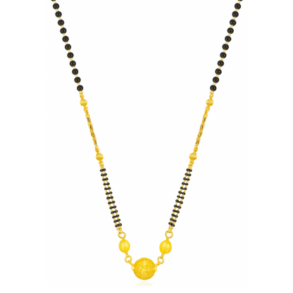 South Indian Traditional Gold-Plated Black Beads Mangalsutra for Women