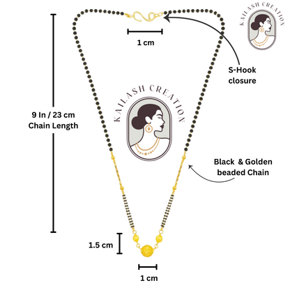 South Indian Traditional Gold-Plated Black Beads Mangalsutra for Women