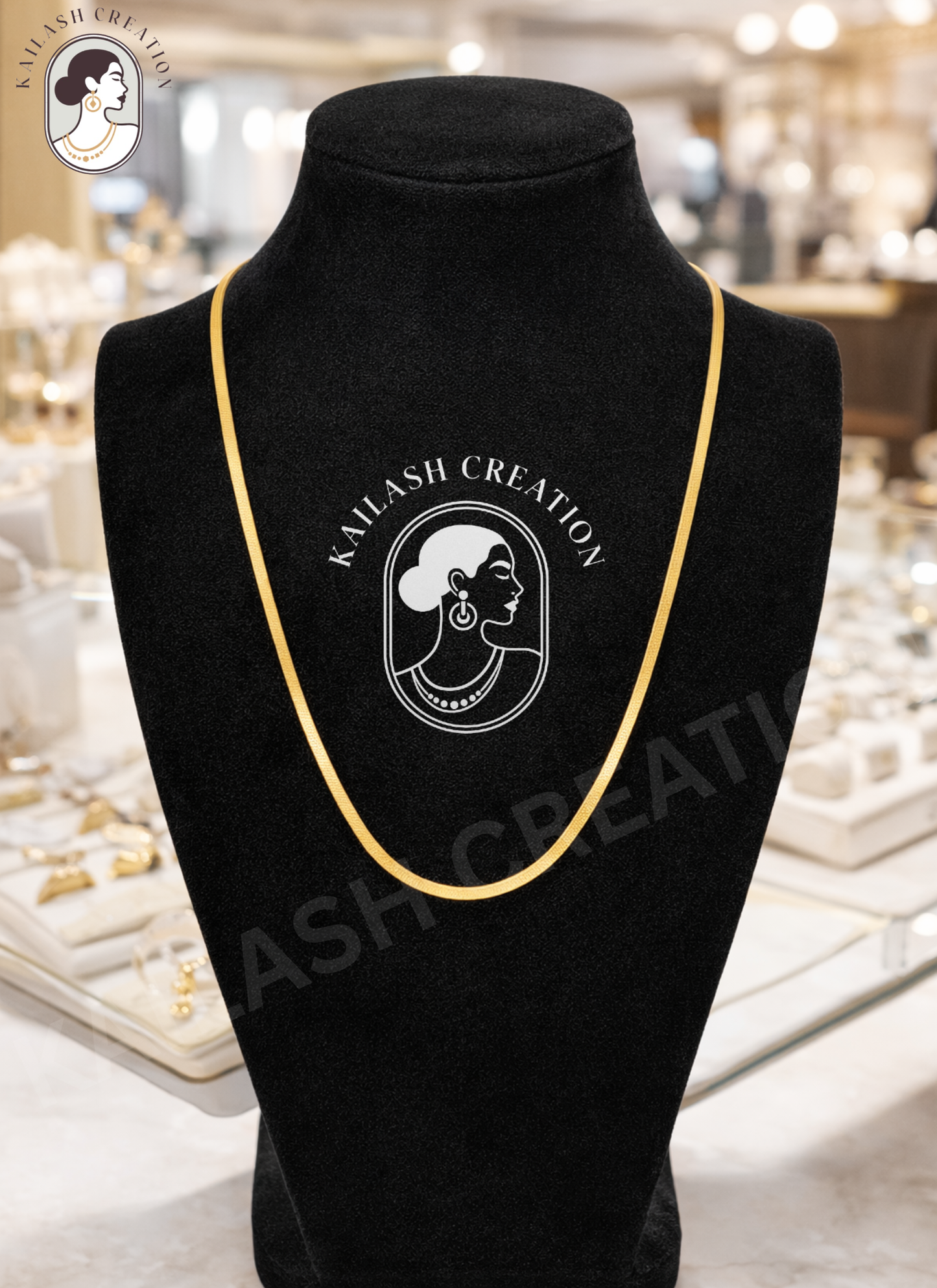 14K Gold Plated Snake Chain Necklace for Women & Men