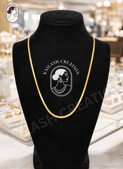 14K Gold Plated Snake Chain Necklace for Women & Men