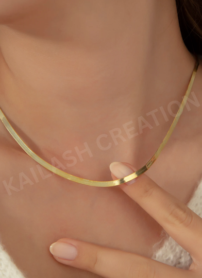 14K Gold Plated Snake Chain Necklace for Women & Men