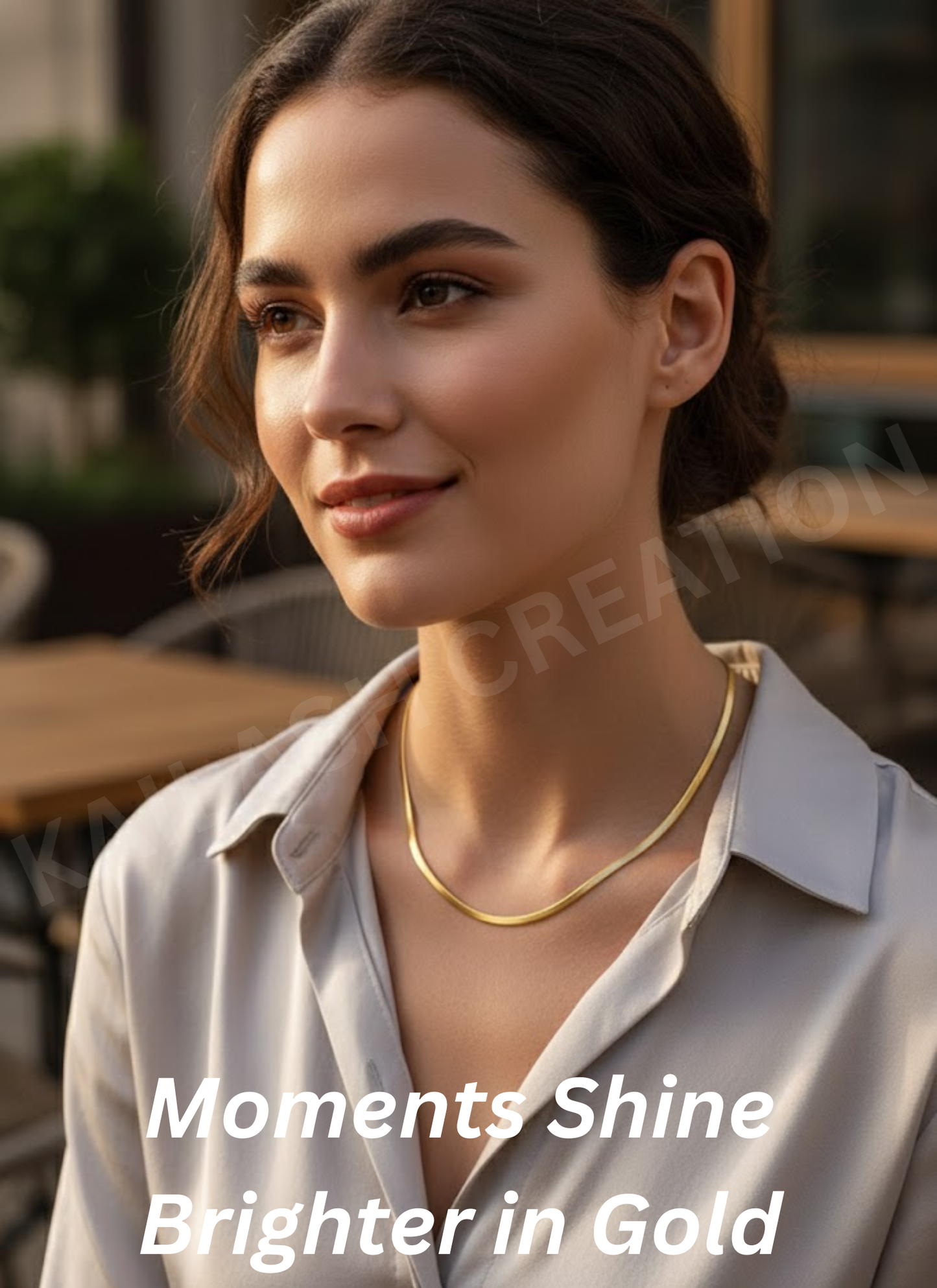 14K Gold Plated Snake Chain Necklace for Women & Men