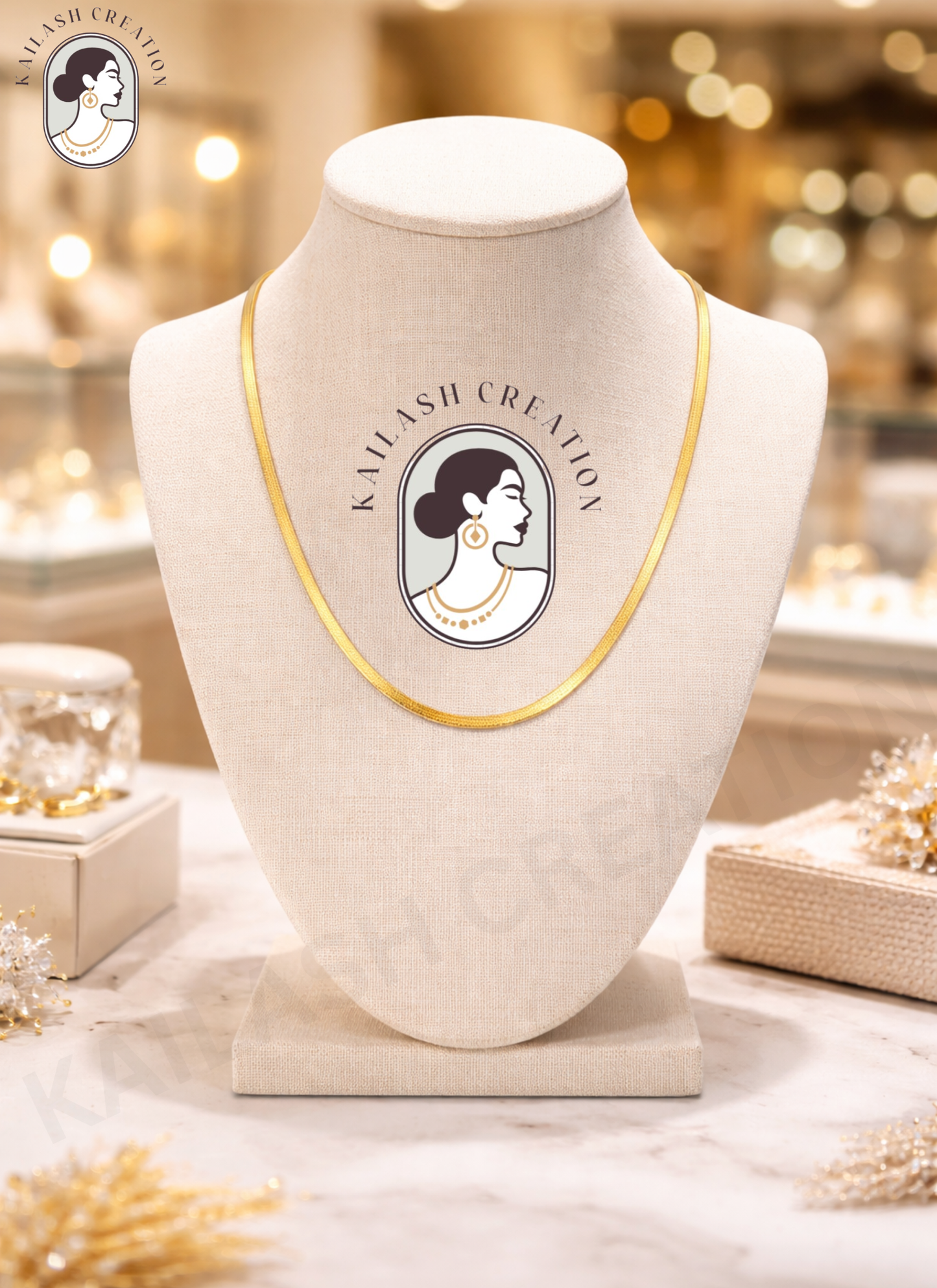 14K Gold Plated Snake Chain Necklace for Women & Men