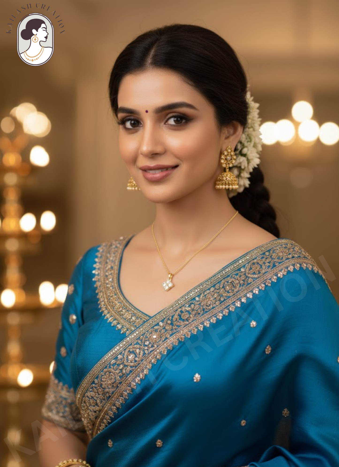 Royal Shine Crystal 18K Gold Plated AD Pendant for Women & Girls Stylish