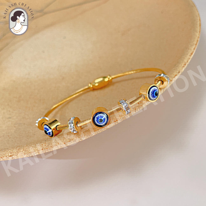 Anti Tarnish 18K Gold Plated Evil Eye Bracelet for Women and Girls