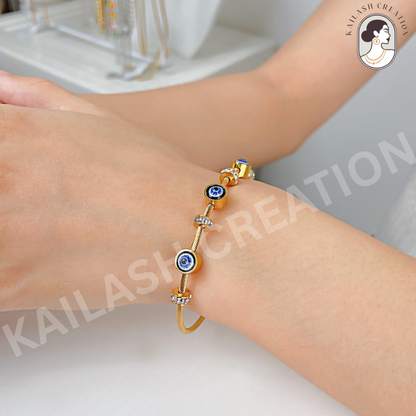 Anti Tarnish 18K Gold Plated Evil Eye Bracelet for Women and Girls