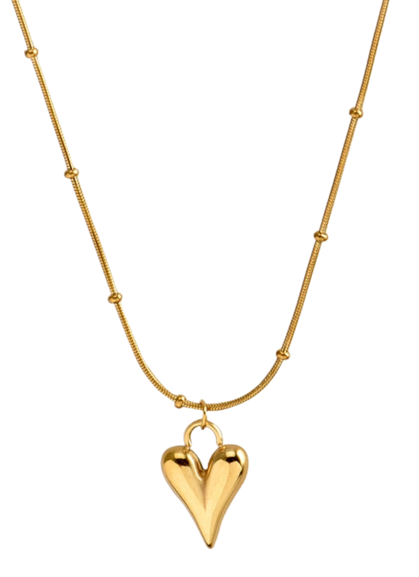 18K Gold Plated Geometric Heart Pendant Necklace